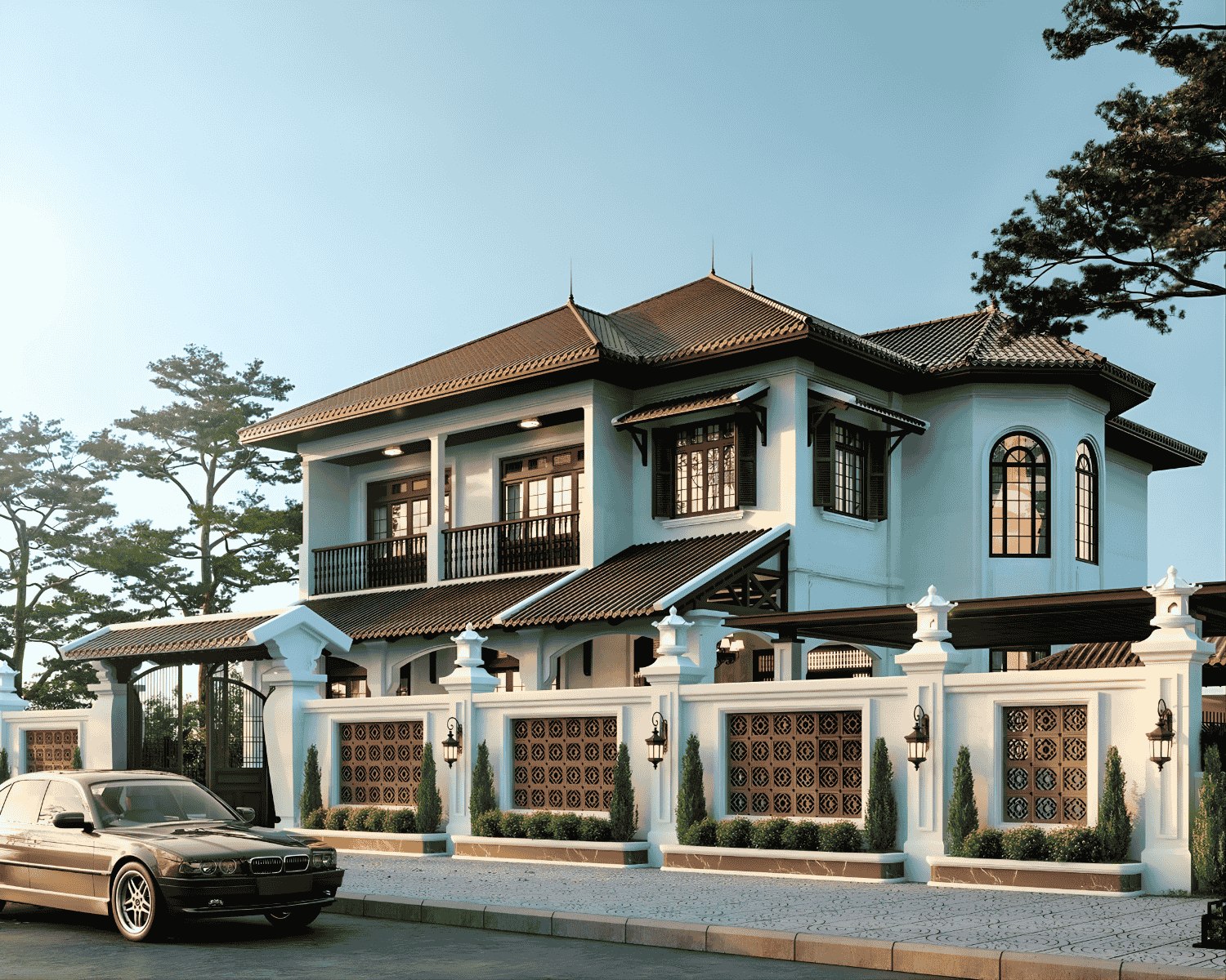 Nhà vườn 2 tầng mái Nhật 300m2 có lối đi vào đẹp