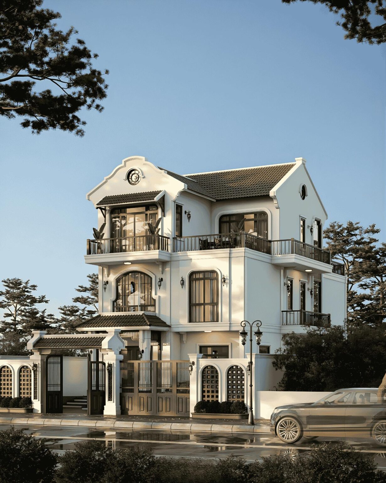 Biệt thự 3 tầng mái Thái sang trọng 200m2