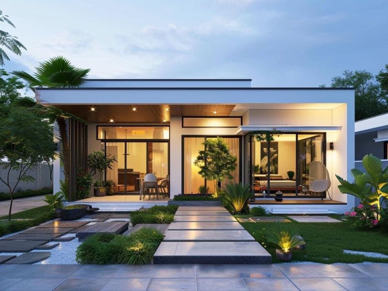 Nhà vườn 1 tầng sang trọng đẳng cấp có sân vườn rộng