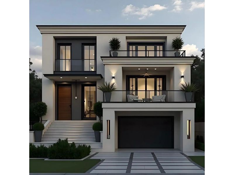 Nhà hiện đại 2 tầng mái bằng 5 tỷ