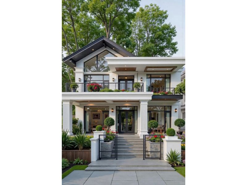 Kiến trúc nhà vườn 2 tầng mái Nhật hiện đại sang trọng