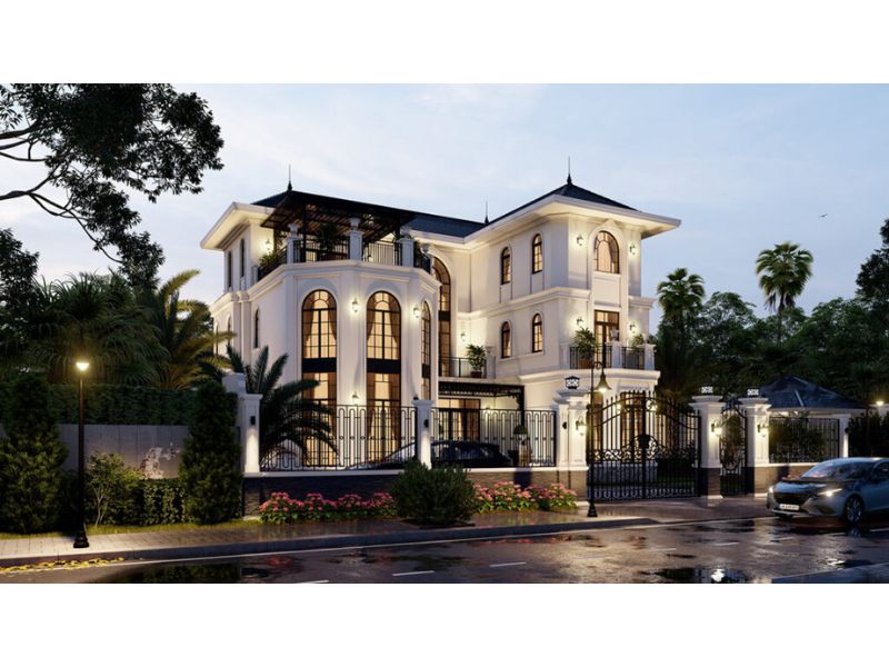 Không gian sống nhà vườn 3 tầng mái Nhật