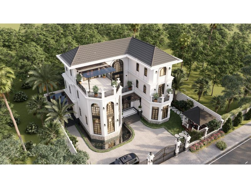 Kiến trúc nhà vườn 3 tầng đẹp 200m2