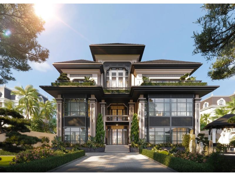 Nhà vườn đẹp 3 tầng sang trọng có sân vườn