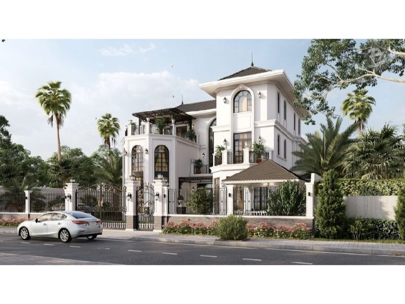 Nhà vườn 2 tầng 1 tum có sân vườn rộng