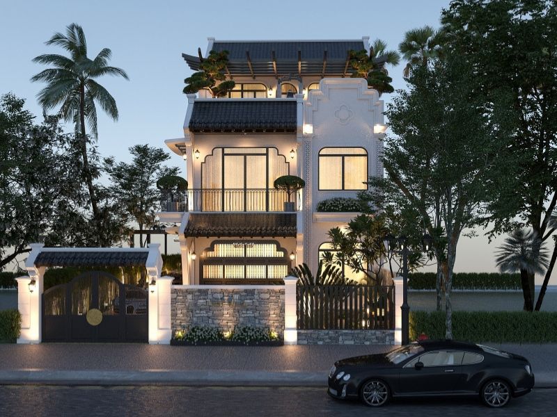 Nhà 3 tầng phong cách Indochine sang trọng và đẳng cấp