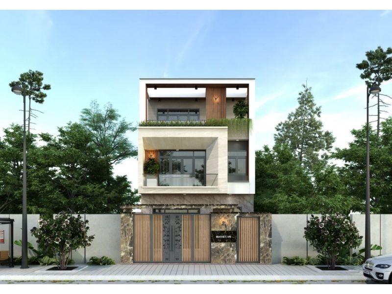 Nhà biệt thự phố 3 tầng hiện đại tối ưu ánh sáng và thông gió tự nhiên