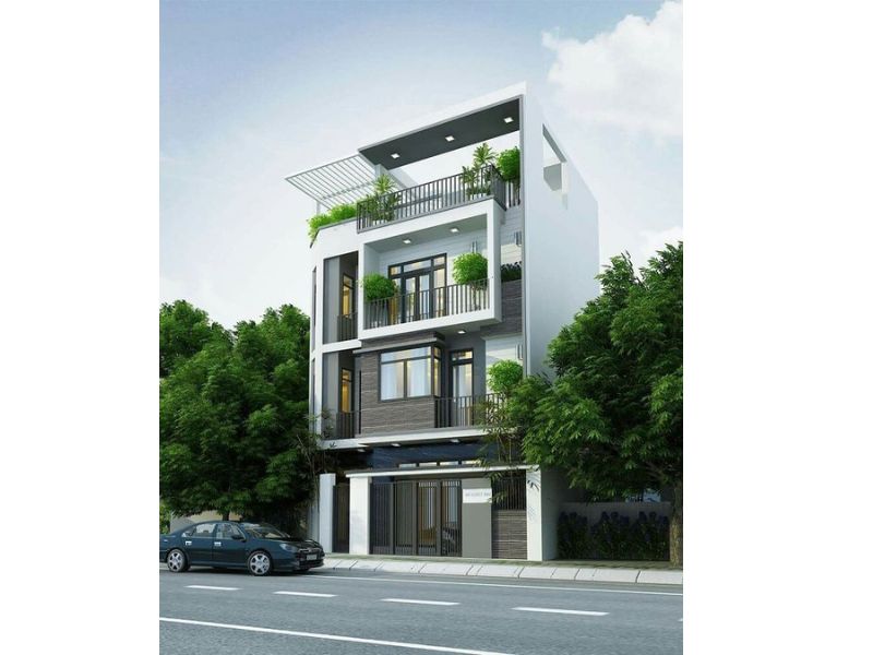 Biệt thự phố 3 tầng có sân thượng xanh thoáng đãng
