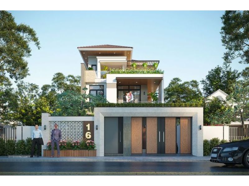 Biệt thự 3 tầng mái Nhật 4 phòng ngủ đẹp, tiện nghi
