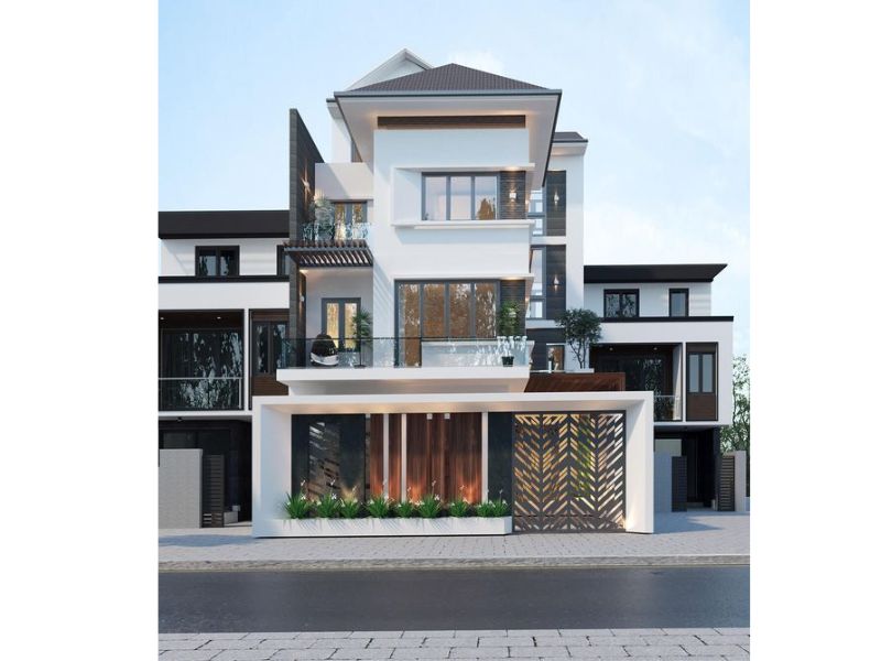 Khe thoáng sử dụng trong biệt thự 3 tầng hỗ trợ lưu thông gió trời hiệu quả