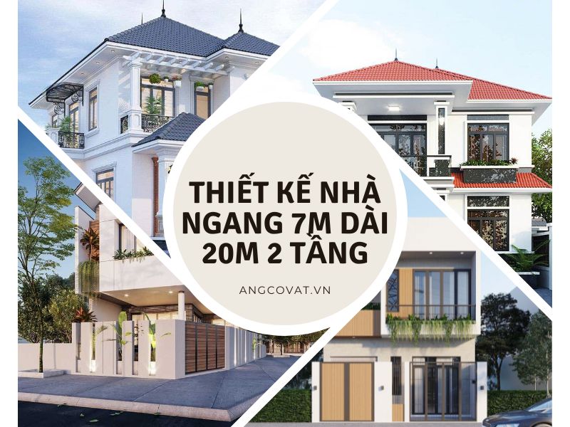 Thiết kế nhà ngang 7m dài 20m 2 tầng đẹp mắt