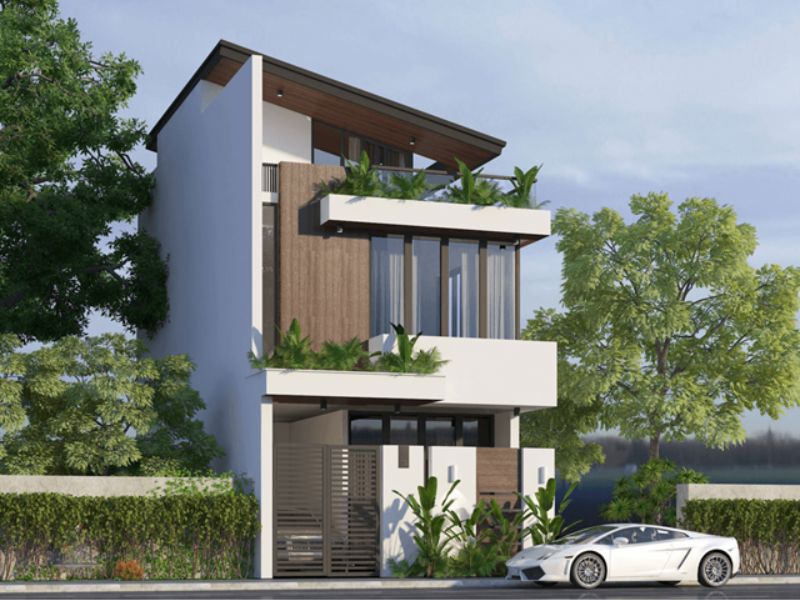 Kiến trúc nhà mái lệch 2 tầng đẳng cấp