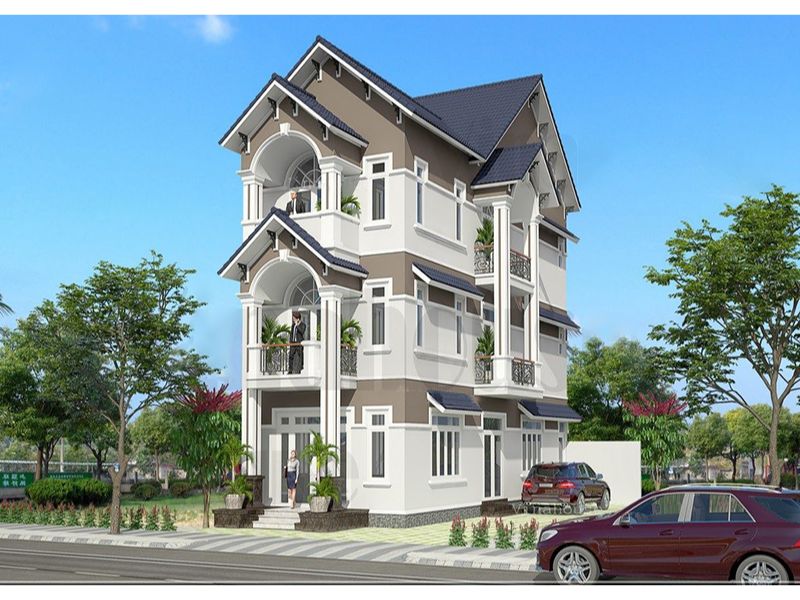 Nhà 3 tầng sử dụng gam màu sơn nhẹ nhàng, sang trọng