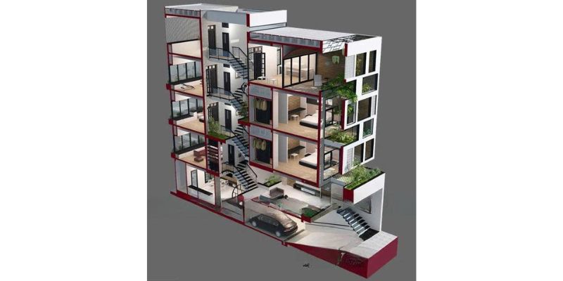 nhà mặt tiền 6m có tầng hầm