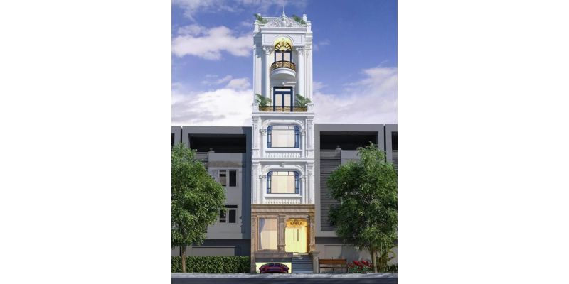 Nhà 5 tầng tân cổ điển có tầng hầm