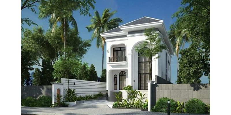 Phong cách tân cổ điển mặt tiền 6m có hầm để xe