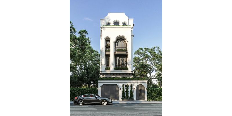 Không gian sống xa hoa trong mẫu nhà tân cổ điển mặt tiền 6m