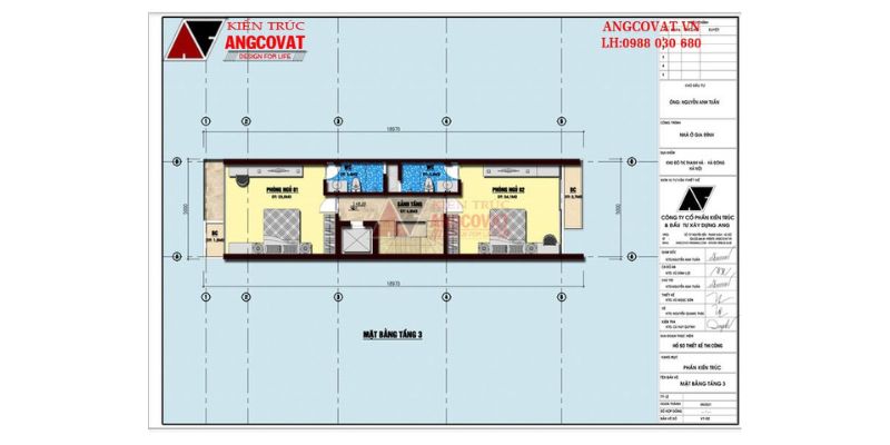 Công năng khu vực tầng 3 nhà ở kết hợp kinh doanh có hầm