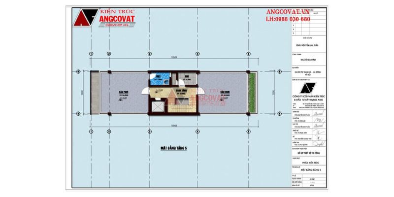 Công năng khu vực tầng 5 nhà ở kết hợp kinh doanh có hầm