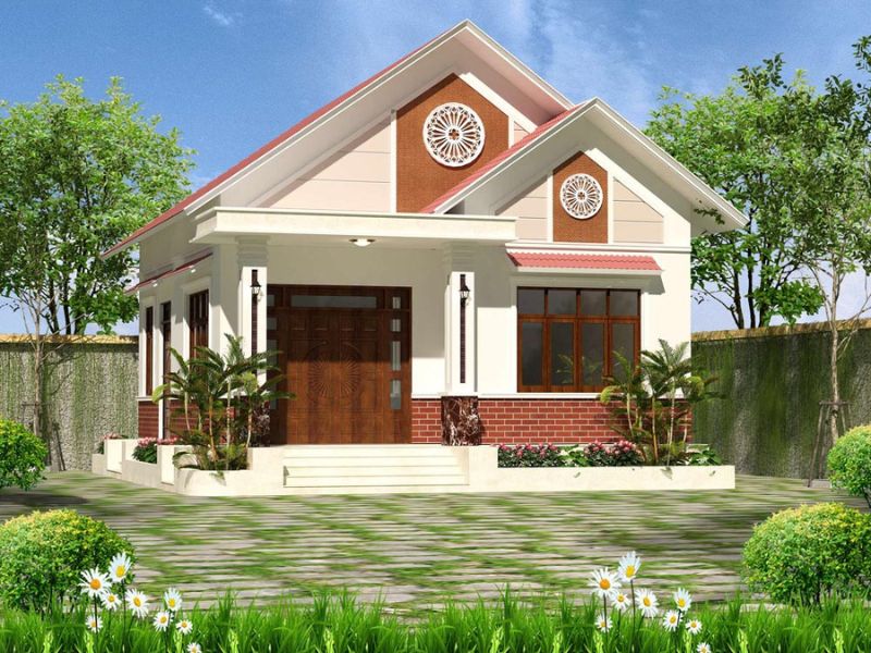 Công trình nhà vườn 1 tầng có mặt tiền rộng 9m
