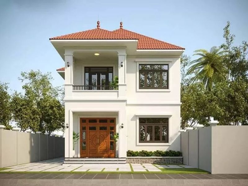 Nhà 2 tầng mặt tiền 9m mái nhật hiện đại