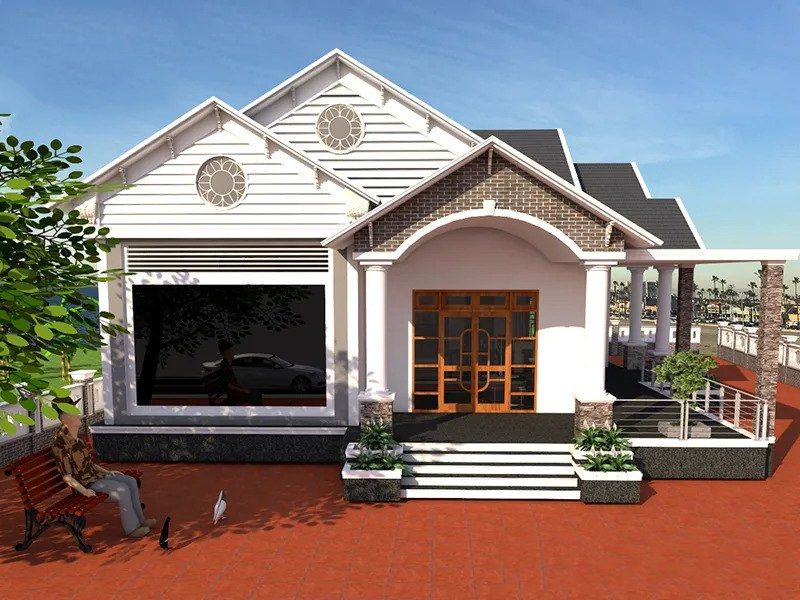 Mẫu nhà cấp 4 mặt tiền 9m vừa rộng và thoáng tại Lâm đồng