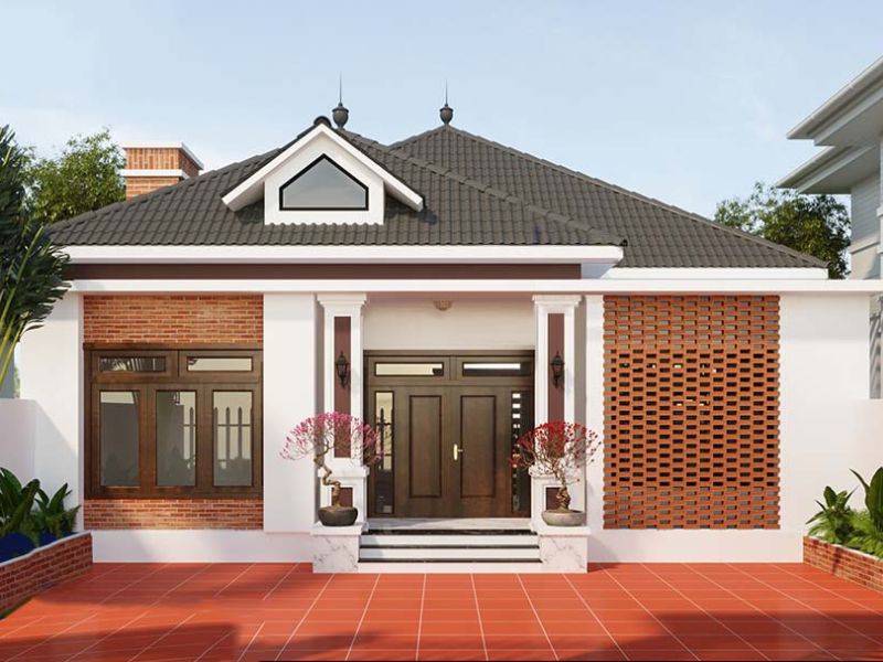 Nhà 1 tầng có phong cách kiến trúc và cách phối màu độc đáo
