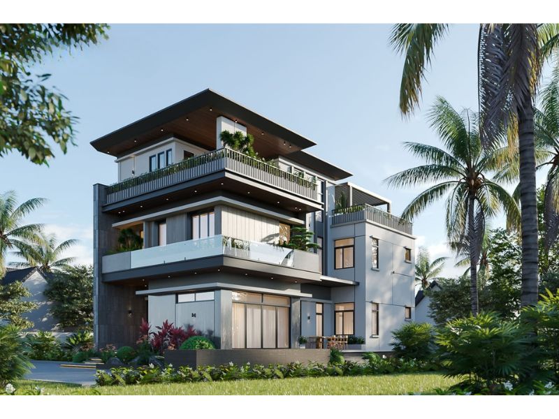 Nhà 3 tầng mặt tiền 8m có sân vườn