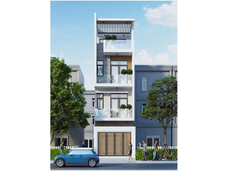 Kiến trúc nhà ống 4 tầng sang trọng