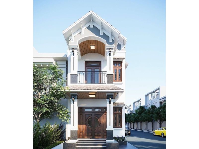 Xây nhà 4x15 1 trệt 1 lầu tân cổ mái Thái  sang trọng 