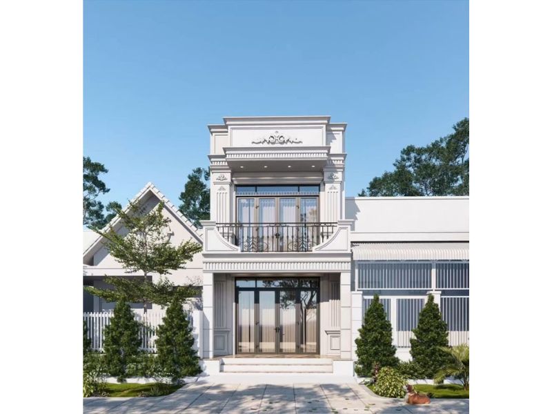 Mẫu nhà phố 4x15m thiết kế tân cổ với đường nét thanh thoát và họa tiết tinh tế 