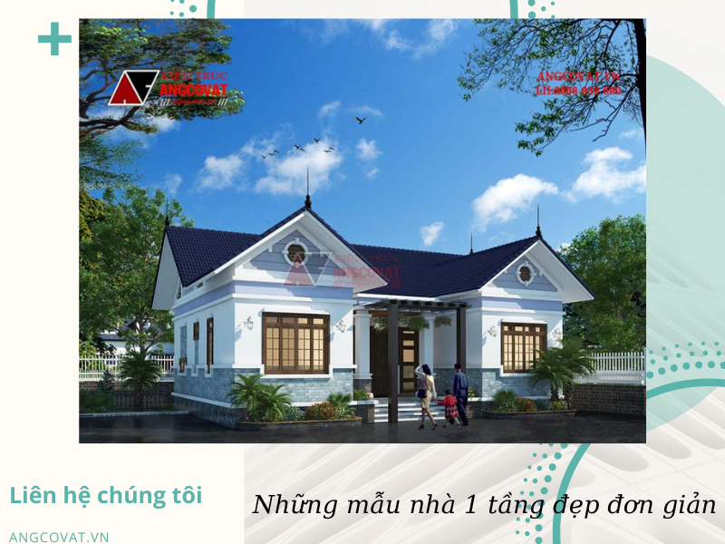 Phối cảnh ngoại thất mẫu nhà 1 tầng đơn giản tại Quảng Ninh