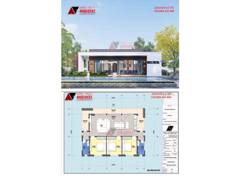 Ý tưởng thiết kế biệt thự nghỉ dưỡng 1 tầng