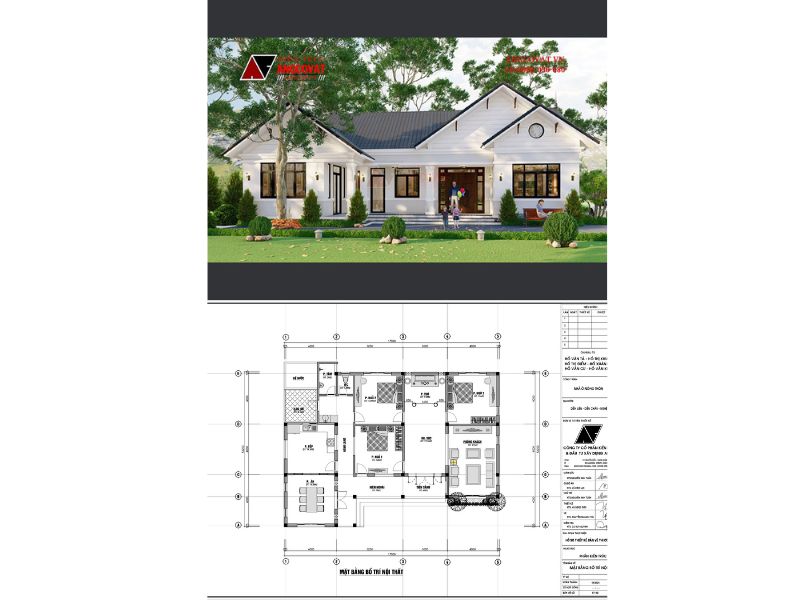 Mẫu nhà vườn 170m2 thiết kế theo lối kiến trúc hiện đại