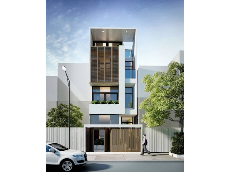 Nhà phố 5x11m có thang máy có sân vườn