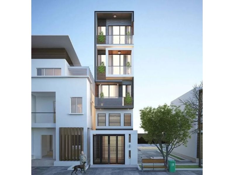 Nhà phố 5x11m có thang máy theo kiến trúc hiện đại
