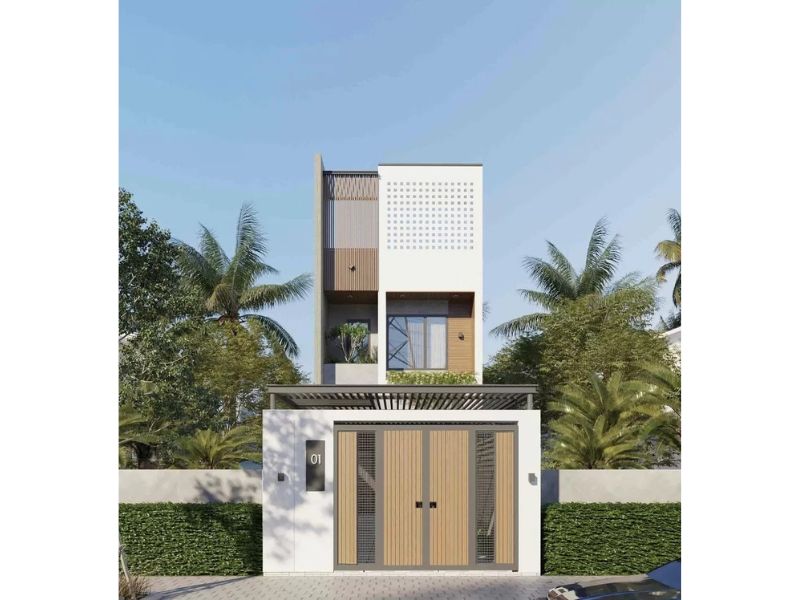 Nhà ông 2 tầng đơn giản và đẹp mắt