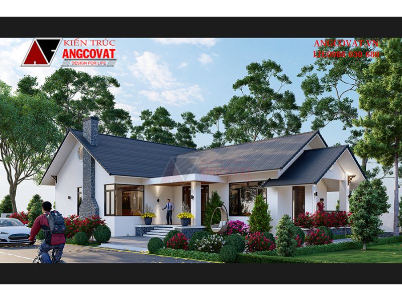 Nhà biệt thự vườn 160m2 mái thái độc đáo