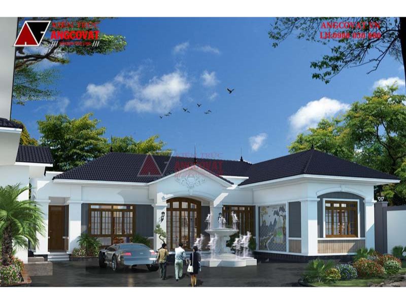 Nhà chữ L mái nhật bề thế ở Hưng Yên