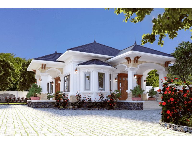 Nhà biệt thự chữ L tân cổ điển 250m2