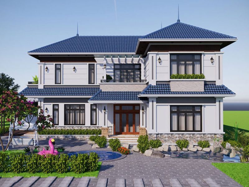 Nhà vườn 2 tầng 300m2 có khuôn viên bố trí khoa học và đẹp mắt
