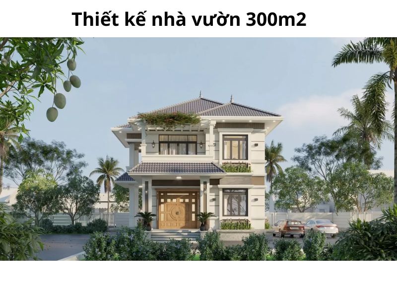 Nhà vườn 300m2 2 tầng mái Nhật sang trọng 