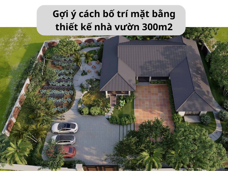 Tư vấn cách bố trí mặt bằng nhà vườn 300m2 đẹp, khoa học