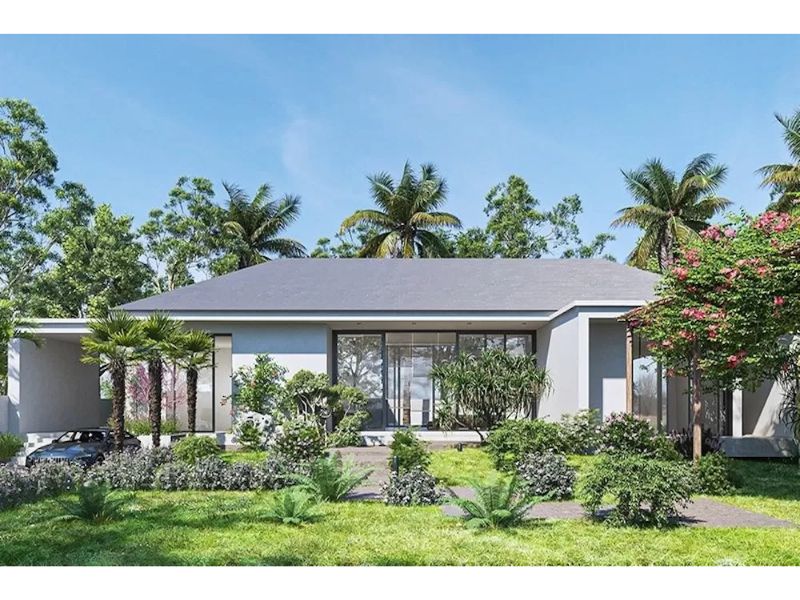 Xây nhà vườn 300m2 mái Nhật có cửa sổ tối ưu ánh sáng