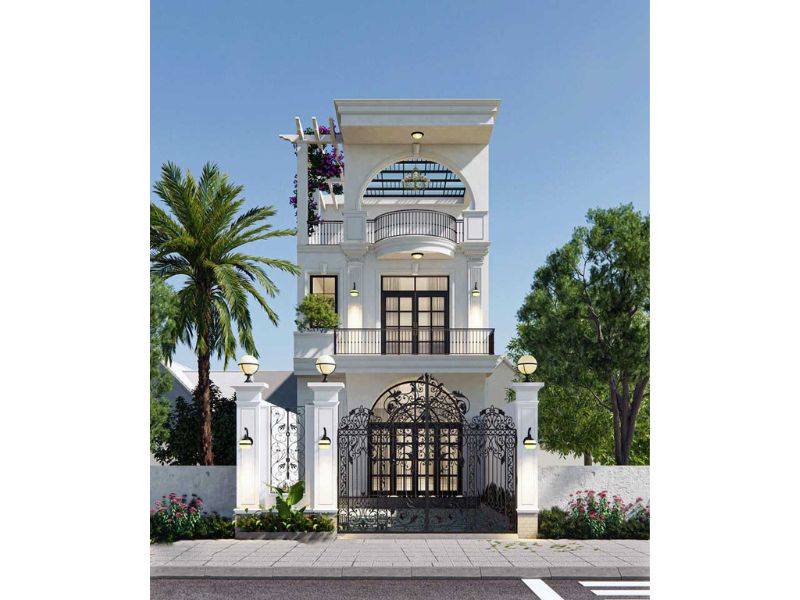 Nhà 2 tầng 1 tum sang chảnh 5x18m