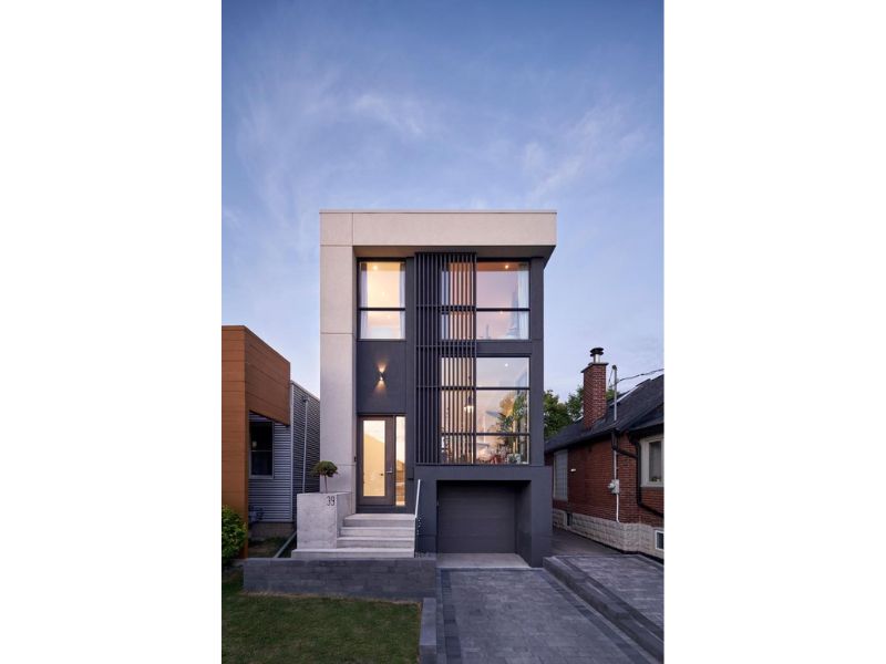 Kiến trúc nhà 2 tầng có gara chìm