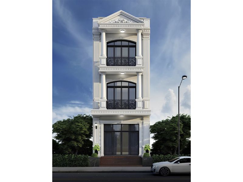 Kiến trúc nhà tân cổ điển 3 tầng sang trọng