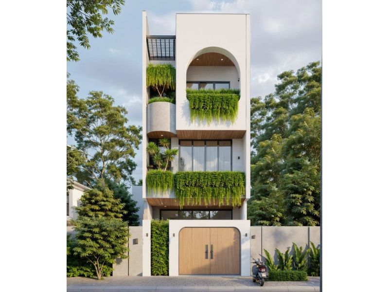 Không gian sống ngập tràn màu xanh 5x18m