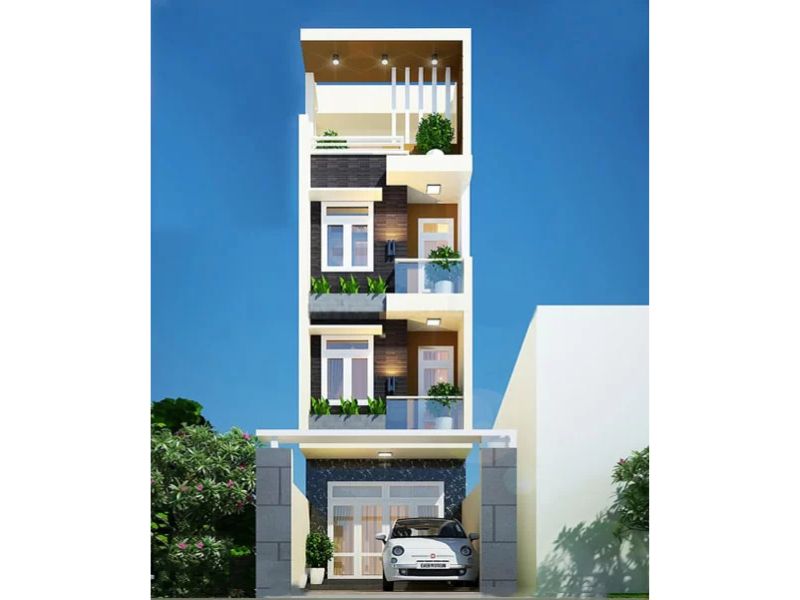 Nhà phố 4 tầng mặt tiền 5m có gara