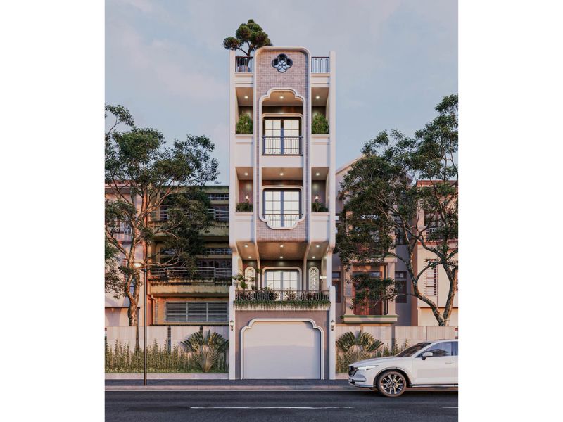 Nhà phố 4 tầng phong cách indochine độc đáo